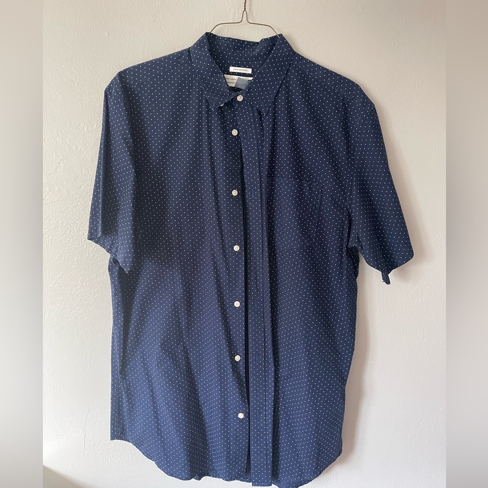 Old Navy Men’s Classic Dot Button Down Shirt Slim Fit XLT